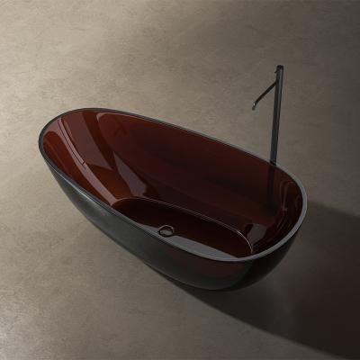 China Silicate Free Aluminum Artificial Stone Free Standing Bathroom Transparent Bathtub for sale