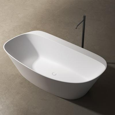 China Luxury White Color Bathroom Artificial Stone Freestanding Bathtub for sale