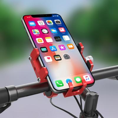 China Adjustable Bicycle and Motorcycle Phone Mount Aluminum Alloy Bike Phone Holder with 360 Degree Rotation Fit Most Smartphones for sale