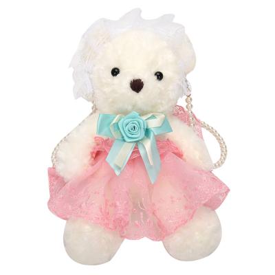 China Lovely Stuffed Animals Small Bear Coin Purse Main Wallet Plush Toy Princess Bear Bag Plush Toy Bags for sale