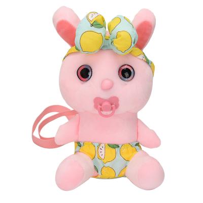 China Fasion Plush Dummy Rabbit Bag Kids Mini Plush Toy Fancy Pink Bagpack With Soft Toys Wholesale for sale