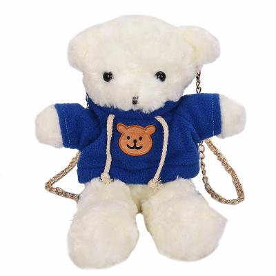 China Fasion logo customization hot sale plush toy bag stuffed cute little teddybear bag for girls for sale