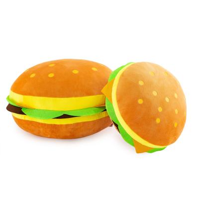 China Cozy Plush Stuffed Plush Pillow Cute Circle Cushion Rests Plush Throw Burger Pillow for sale