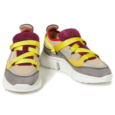 China Anti-Odor Multicolor Leather and Mesh Sneakers for sale