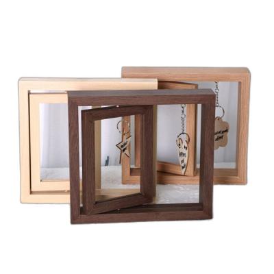 China Europe Rotating Floating Wooden Picture Frame-Double Sided Display Mom Wooden Photo Frame Best Gift for Mother for sale