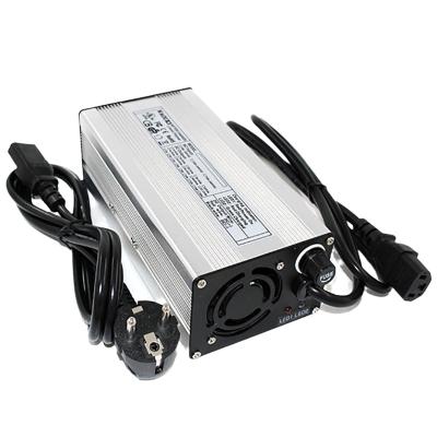 China Ebike scooter 33.6V/10A fast charger for 8S 29.6V lithium ion battery pack with fan smart electric bike car forklift for sale