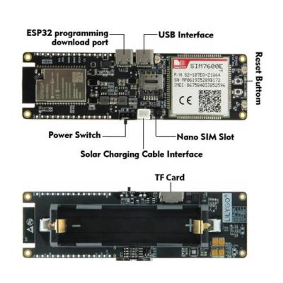 China LILYGO TTGO T-SIM7600E SIM7600G-H with ESP32 Module ESP32-WROVER WiFi BLE 18560 Battery Holder for sale