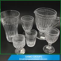 Cina Christmas Crystal Clear Dessert Cup Clear Dot Rimmed Tempered Glass Cup in vendita