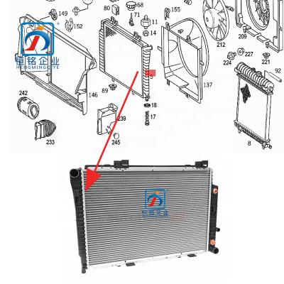 China Aluminum Auto Engine Cooling Radiator For C Class W202 R170 SLK230 C280 2025003203 for sale