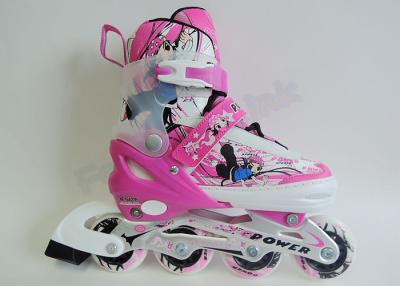 China Patines de hielo en línea cosidos plantilla de EVA con el transporte ABEC-7, patines de hielo rosados para las muchachas en venta