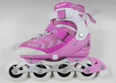 China Rigid Shell Pink Hockey Roller Skates Inline Hockey Equipment With PU Rubber Wheels for sale