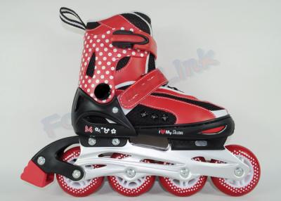 China Los patines en línea del trazador de líneas del rodillo respirable de los muchachos, CE aprobaron los zapatos rojos del patín con las ruedas en venta