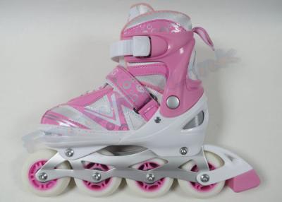 China Zapatos patinadores en línea del rosa del sistema de apoyo de la bota suave para las muchachas con el ajuste de la comodidad rellenado en venta