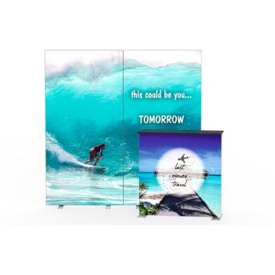 China Advertising Promotion Printing Aluminum Custom Pop Up SEG LED Frameless Lightbox Backlit Display Stand for sale