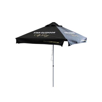 China Large Modern Custom Aluminum Frame Promotional Outdoor Market Shop Cafe Umbrella for sale