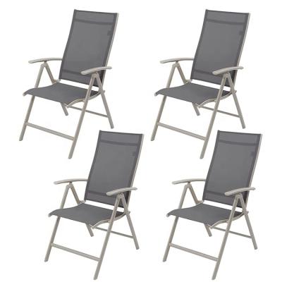 China Modern Outdoor Folding Metal Chairs Chair with Armrest for Beach Garden Pool Lawn Camping Lounge for sale