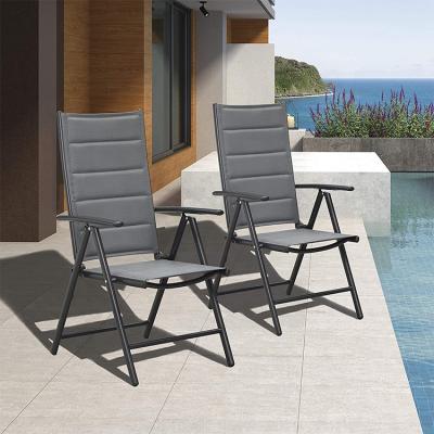 China Modern Outdoor Folding Dining Metal Chairs Chair For Beach Garden Pool Lawn Camping Lounge for sale