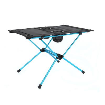 China Modern Outdoor Foldable Camping Coffee Table With Two Cup Holder For Picnic for sale