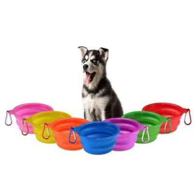 China New Design Sustainable Luxury Band Water Bowl Portable Silicone Dogs Roll Adjustable Raised Pet Bowls for sale