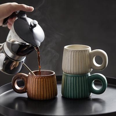 China Viable Creative Large Ear Handle New Arrival Vintage Japanese Pottery Mugs For Home Office Nordic Personalized Tea Coffee Mugs Drinkware for sale