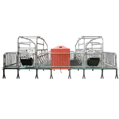 China Farms Farm Galvanized Cage Pig Farrowing Crate Breeding Equipment With Automatic Feed Beverage for sale