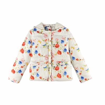 China Viable Wholesale Autumn Winter Clothing Girls High Quality Factory Flower Printing Children Clothing Waterproof Warm Coat for sale