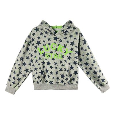 China Factory Price Anti-Shrink Wholesale Cotton Star Profile Heavy Hoodies Hollow Out Hoodie Girls for sale