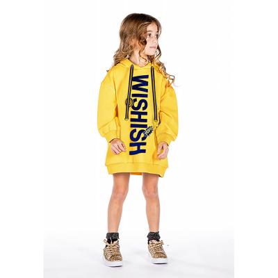 China Wholesale Casual Designer Sweatshirt Autumn Gym Sweatshirt Custom Streetwear Letter Print Girls Yellow Hoodie Anti Shrink Pullover for sale