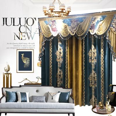 China European gilding luxury high-end french curtain in living room blackout embroidery double-layer curtain chenille jacquard for sale