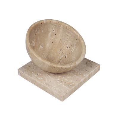 China New fruit tray hotel living room home table creative modern natural marble table dry fruit snack tray for sale