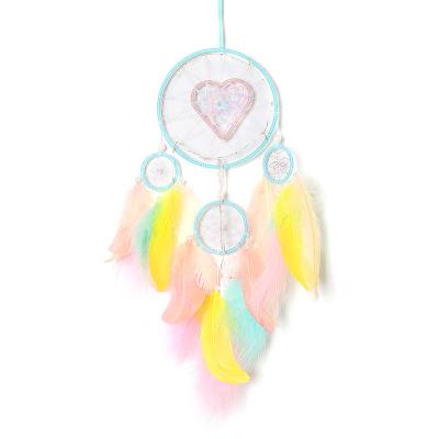 China Minimalist hot sale handcrafted dream catcher with feathers for wall ornament or car hanging dreamcatcher for sale