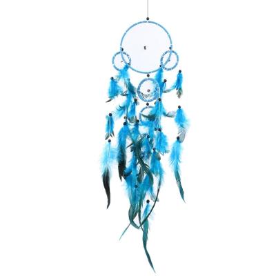 China Wholesale Bohemian Dream Catchers Indian Dream Catcher Hanging With Rattan Bead Feathers Wall Car Dreamcatcher for sale