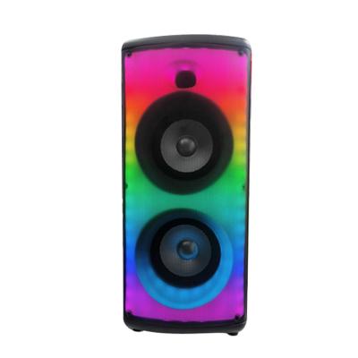 China 6.5 inch Custom Double Portable subwoofer Speaker Trolley Tweeter Wireless Flaming Mini BT alexa echo dot Speaker for sale