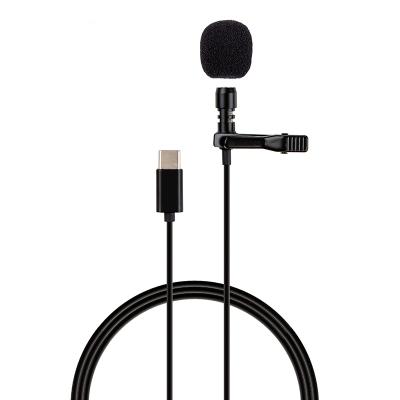 China Lightweight Condenser Microphone Smartphone Lapel With Earphone Jack Clip Mic Lavalier Microphone For Mobile Phone Live Interview Record for sale