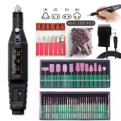 China Cheap Hotsale Mini Portable Pen 6 Acrylic Colors Nail Exerciser Manicure and Mini Pedicure Set Whit 48pcs Electric Nail Sanding Drill for sale