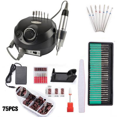 China Professional Stainless Steel 35000RPM Nail Drill Machine Manicure Pedicure Kit Electric Nail Art File Electric Drill with Sanding Bands for sale