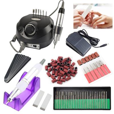 China Pro Stainless Steel Nail Drill Machine 35000RPM Manicure Machine Apparatus For Manicure Pedicure Kit Electric Nail File With Cutter Nail Tool for sale