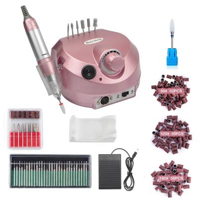 China Stainless Steel 35000RPM Electric Nail Drill Machine Set Electric Manicure Machine Sets Pedicure Ceramic Nail Drill Bit Kit Nail Accessory Tools for sale