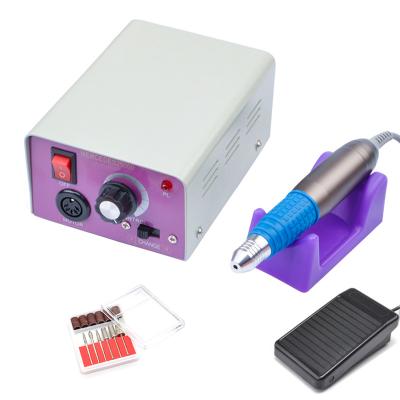 China Stainless Steel The Most Popular 25000Rpm Stainless Steel Electric Purple Nail Drill Machine With Drill Bit Set for sale