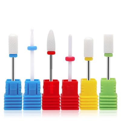 China Remove Nail Polish Nail Beauty Machine Polish Head Nail Drill Bit Ceramic Grinding Head Ceramic Polishing Tricone Drill Bit for sale