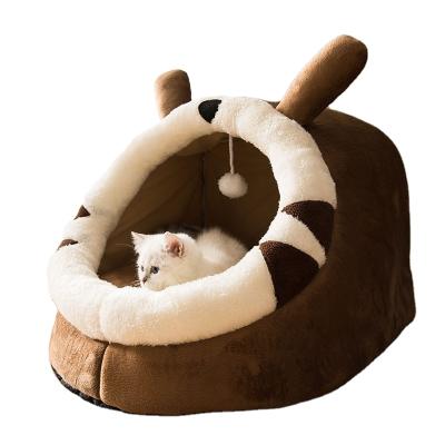 China Cute Cat Bed For Indoor Cats House Tent Cat Cave With Removable Washable Cushioned Pillow for sale