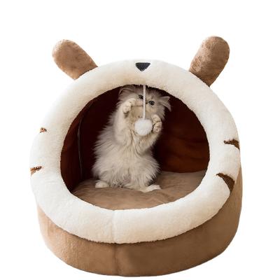 China Cute Cozy Cat Cave Self Warming Bed Room For Kitty Bed Tent Soft Cat Indoor Foldable Cushion for sale