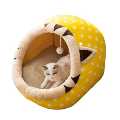 China Cute Cave Pet Bed Collection Soft Indoor Enclosed Covered Room For Dog Kittens And Small Pets for sale