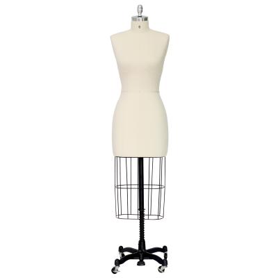 China Stand Dress Form With Cage US Standard Size For Female Half Body Evening Mannequin On Sale for sale