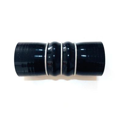 China High Temperature Resistance High Performance Customized Bellows Hoses Intake Air Hose Bellow 4 Rings Bump Silicone Rubber Hose for sale