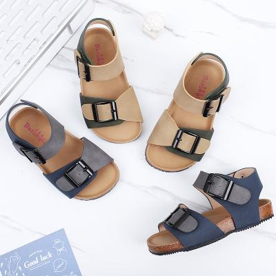 China Round children's casual sandals summer kids shoes new with cork outsole for boys and girls for sale