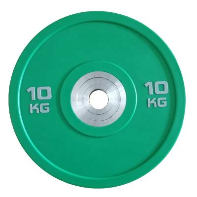 China Eco-Friendly Custom Commercial Gym Weightlifting Steel Calibrated Weight Bumper Plates Rubber Plate for sale