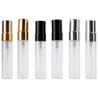 China Perfume Packing Mini 2ml 3ml 5ml 10ml Empty Clear Round Perfume Glass Bottles Refillable Thick Bottom Glass Perfume Bottle for sale