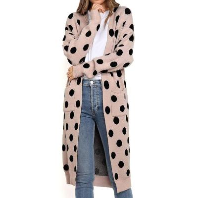 China Fashion Anti-Wrinkle Dots Knitwear Oem Casual Long Sweaters For Ladies for sale