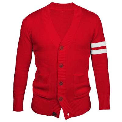 China 2022 OEM and ODM Anti-wrinkle Knit Sweater Manufacturer New Design Men's Knitwear Cotton School Striped Cardigan Sweater for sale